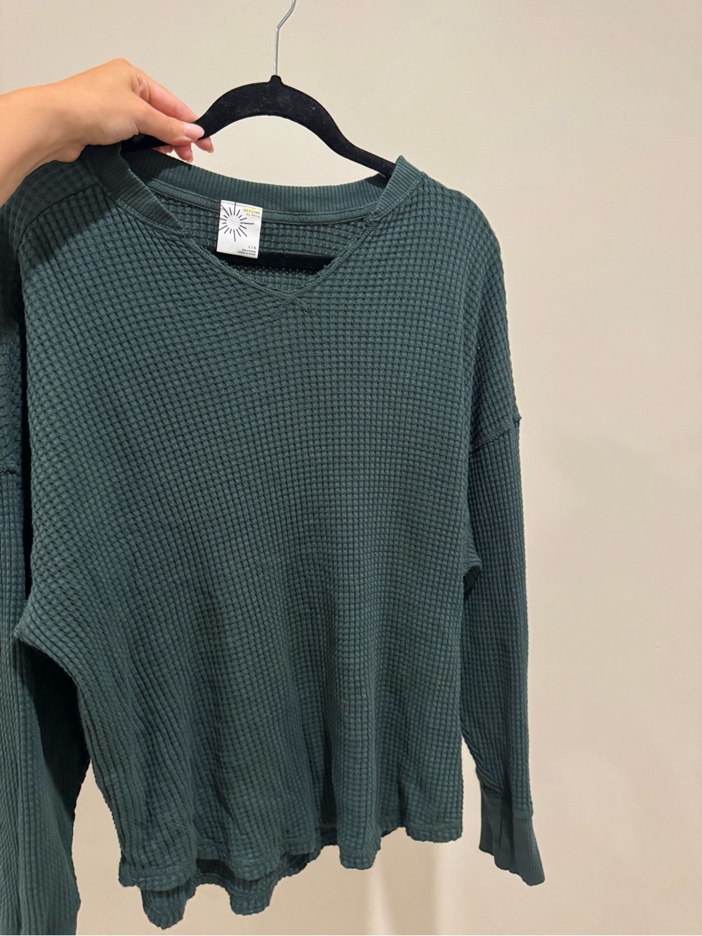 OFFLINE by Aerie Waffle Knit Oversized Pullover
Green L